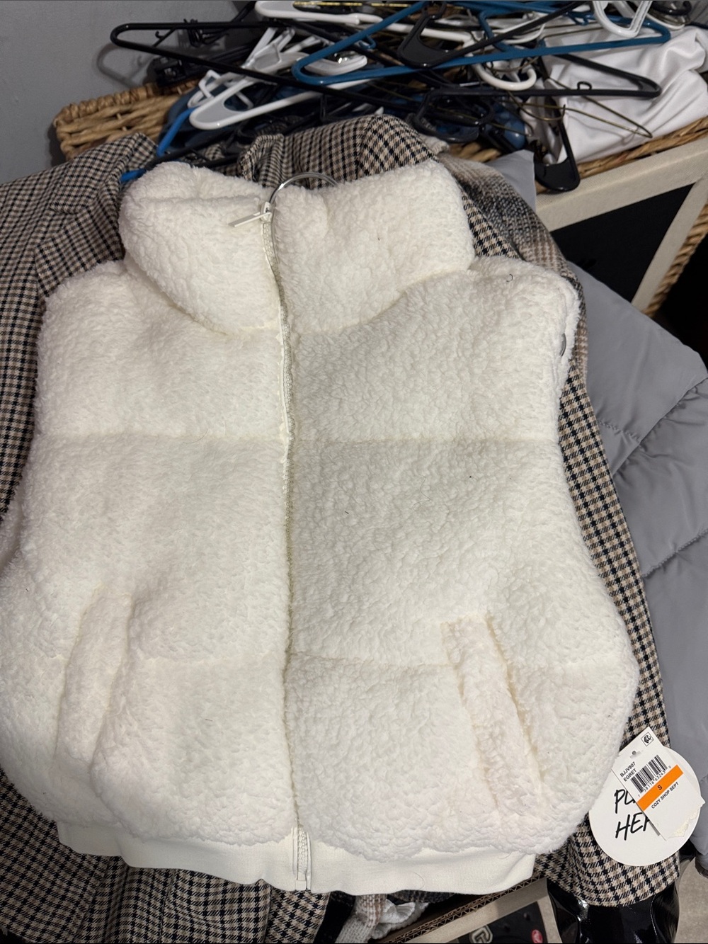 White cozy vest
